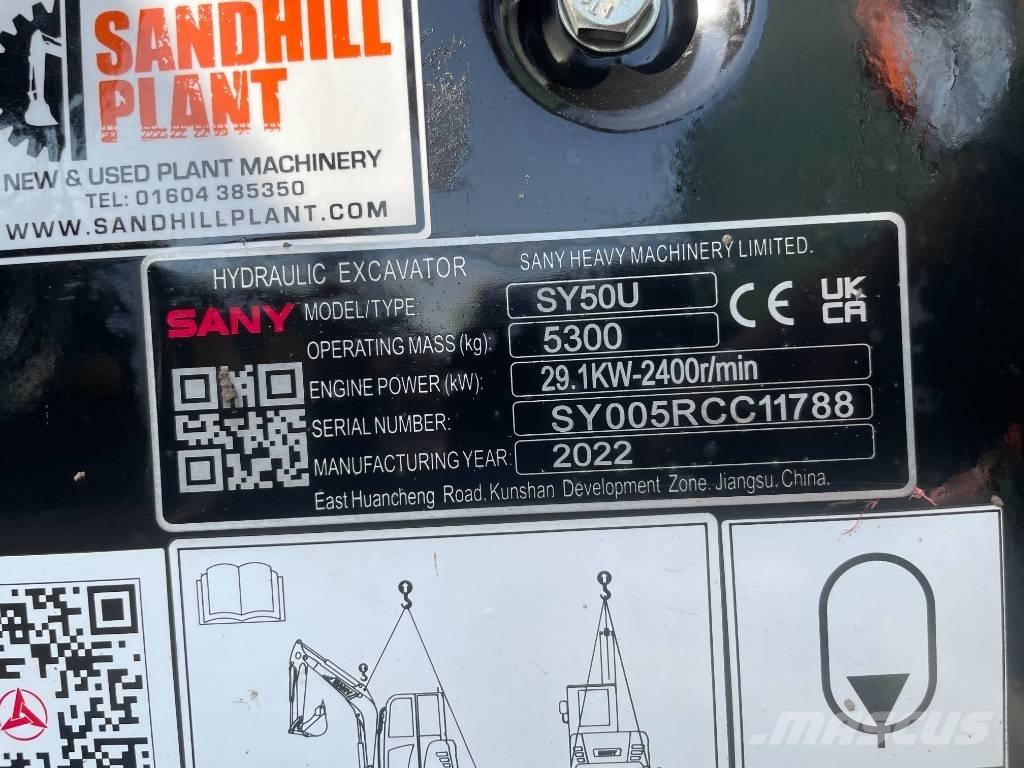 Sany SY 50 U Mini Excavators <7t (Mini Diggers)