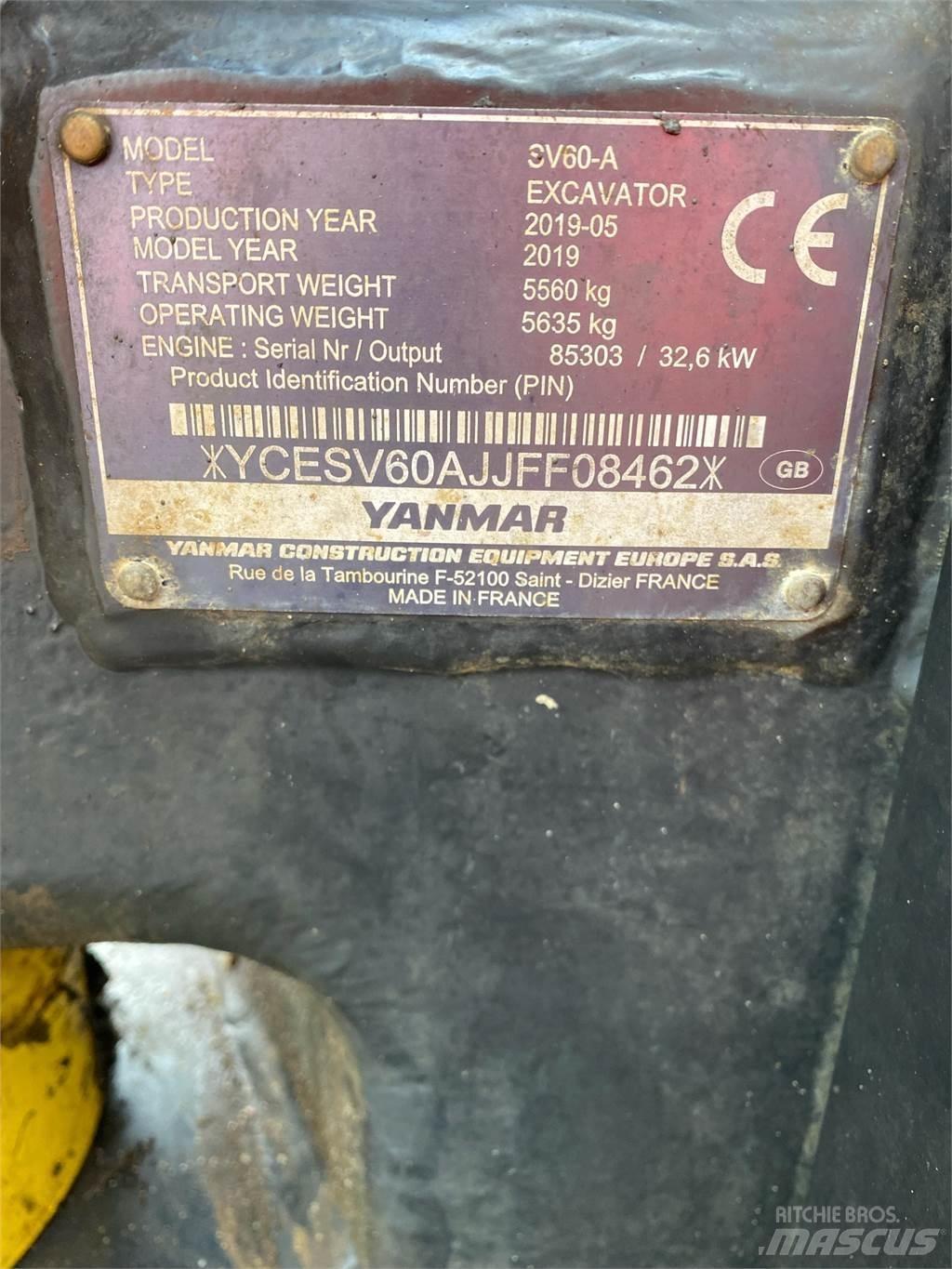 Yanmar SV60 Mini Excavators <7t (Mini Diggers)