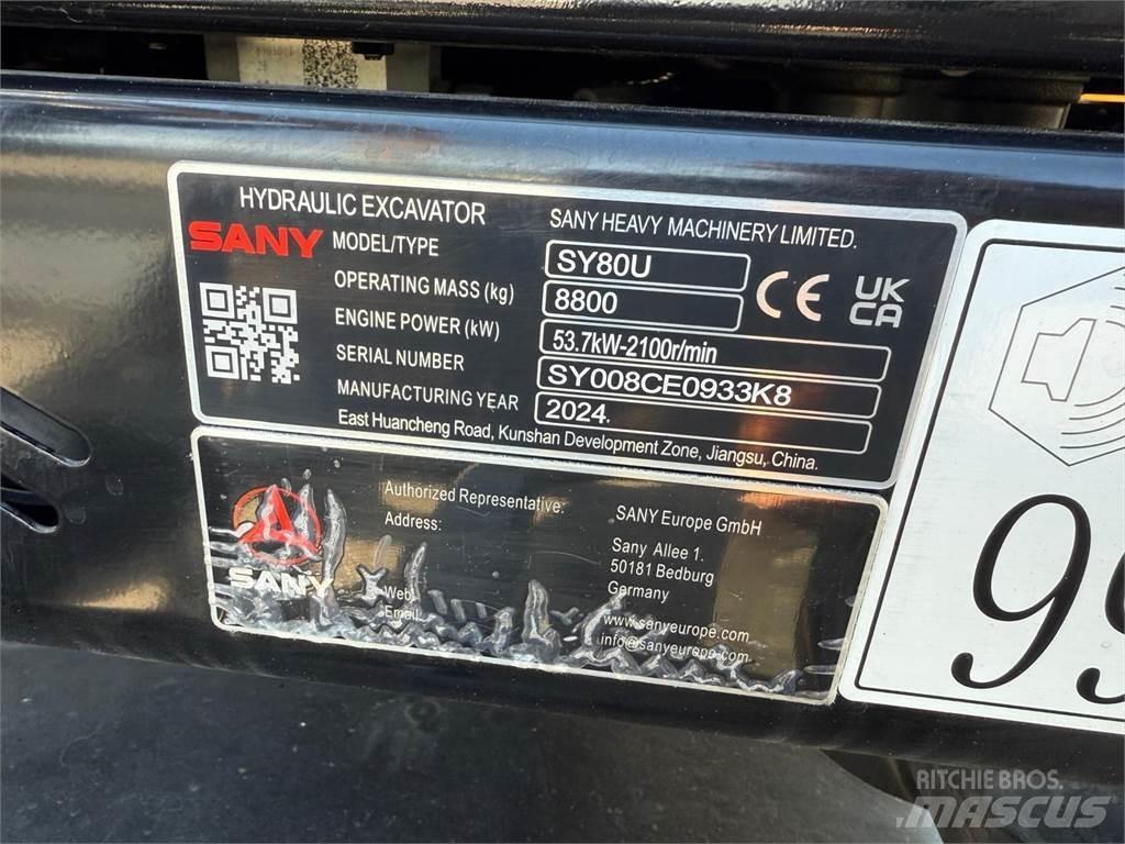 Sany SY80U Mini excavators  7t - 12t