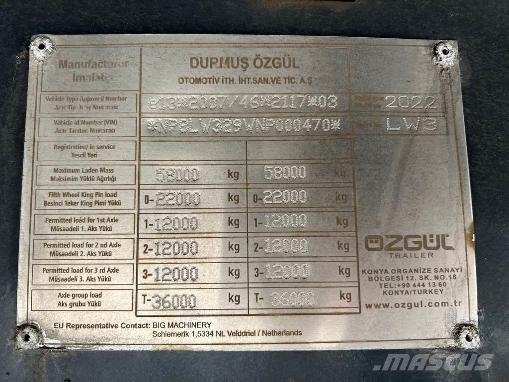Ozgul LW3 EU 1SS Lowboy Trailers