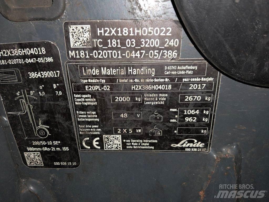 Linde E20PL-02 Electric Forklifts