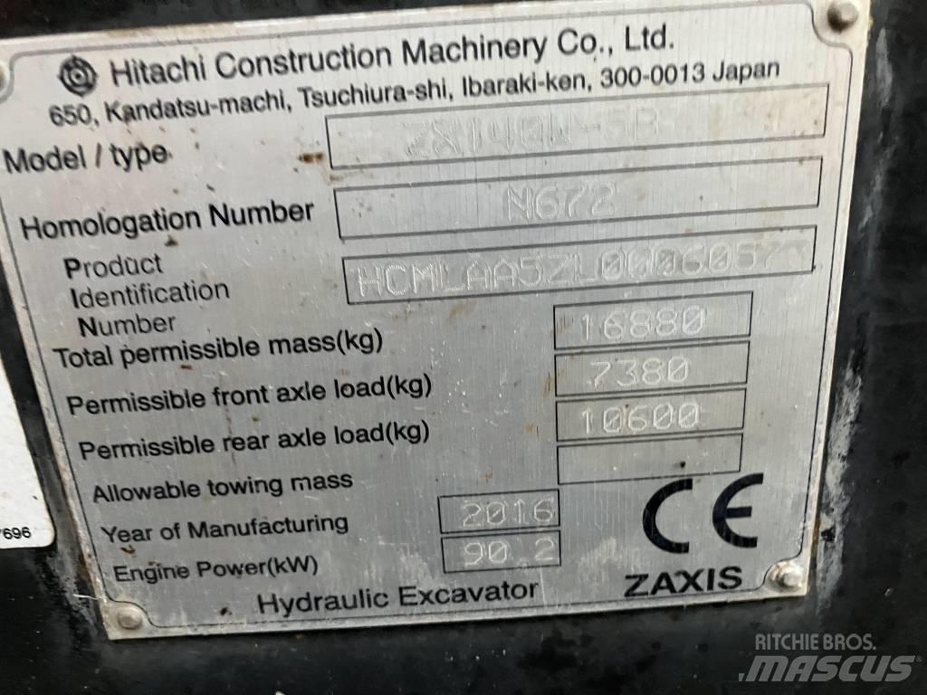 Hitachi ZX140-5B Wheeled Excavators