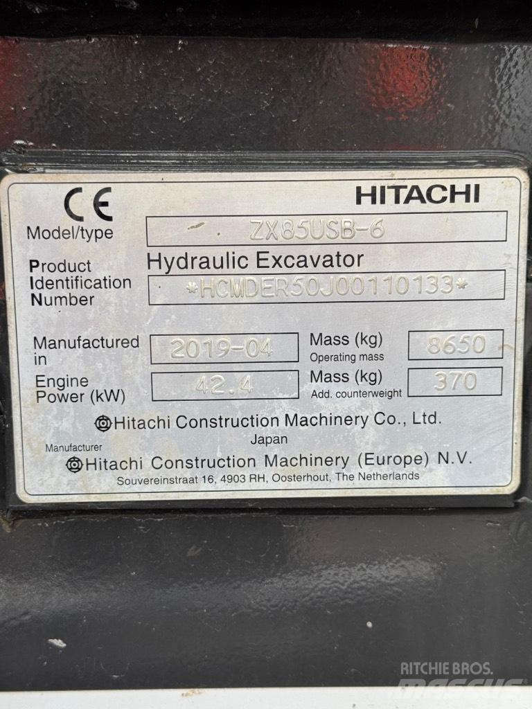 Hitachi ZX 85 US B-6 Mini excavators  7t - 12t