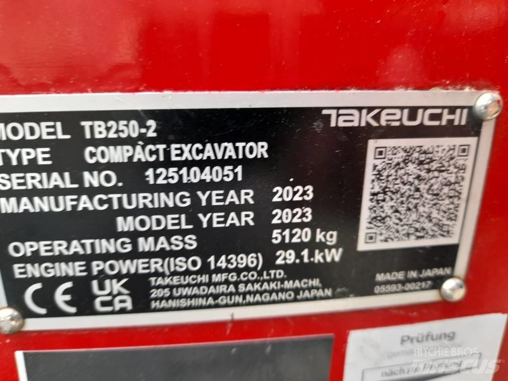 Takeuchi TB 250-2 Mini Excavators <7t (Mini Diggers)