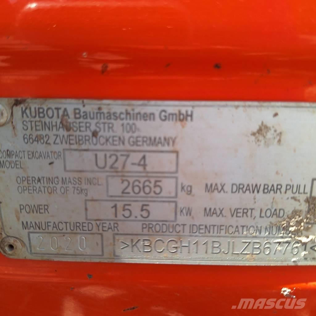 Kubota U 27-4 Mini Excavators <7t (Mini Diggers)
