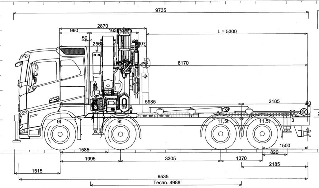 Volvo FH 540 8X4 Boom / Crane / Bucket Trucks