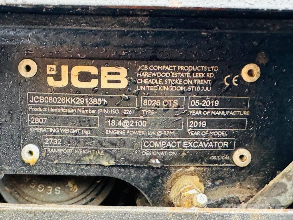 JCB 8026 CTS Mini Excavators <7t (Mini Diggers)