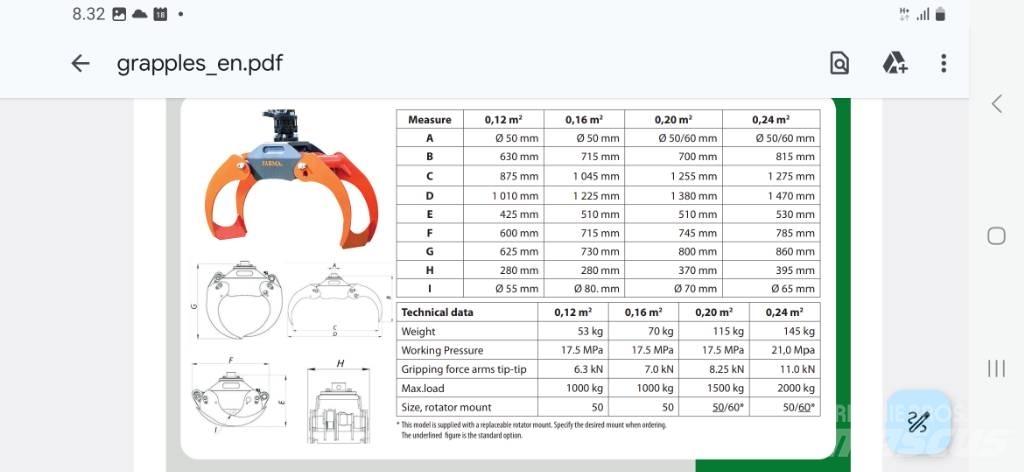 Farma koura 0.24 Grapples/Grapple Trucks