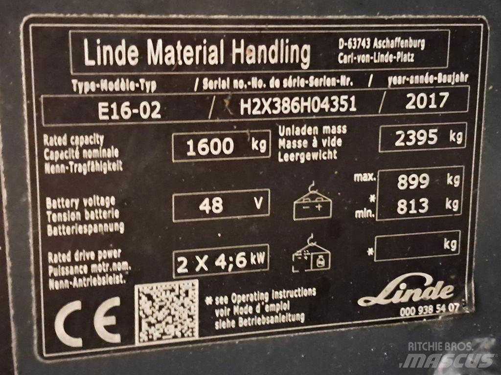 Linde E16-02 Electric Forklifts