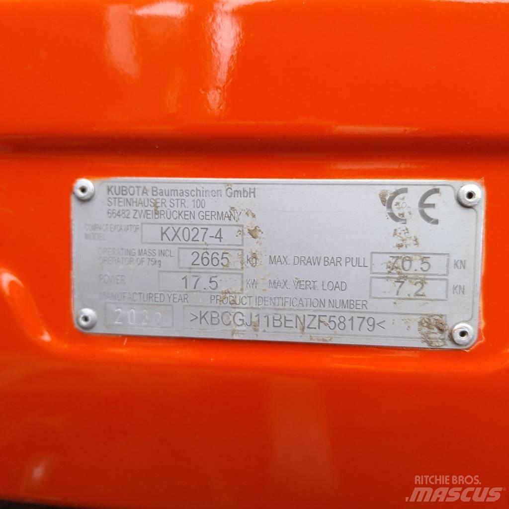 Kubota KX 027 Mini Excavators <7t (Mini Diggers)