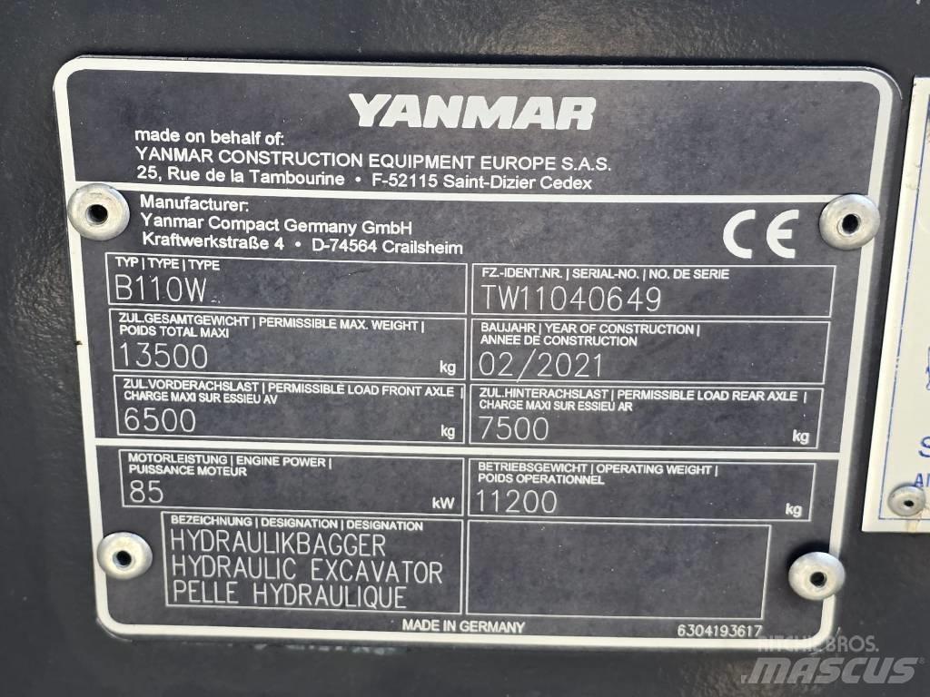 Yanmar B 110 W Wheeled Excavators