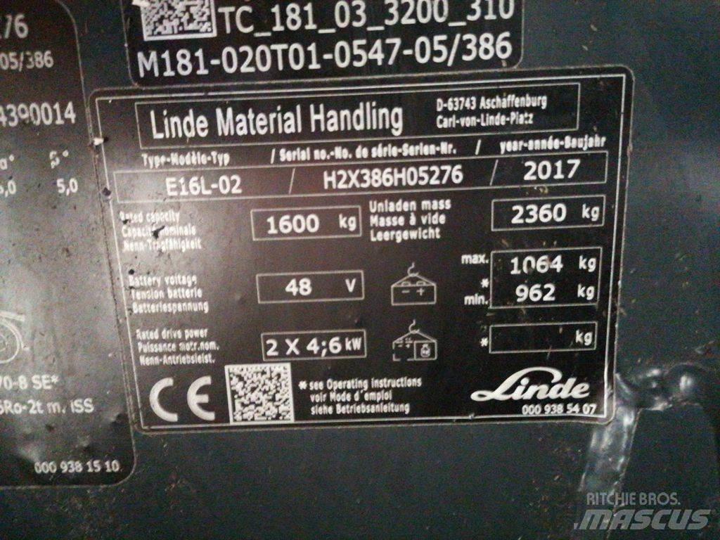Linde E16L-02 Electric Forklifts
