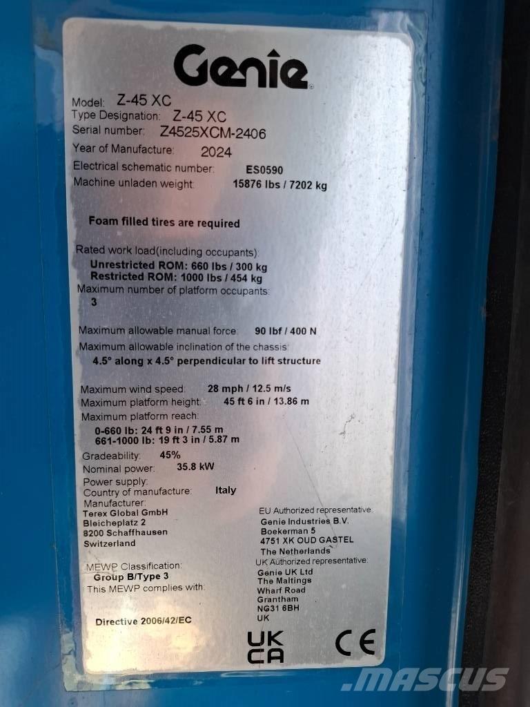 Genie Z45XC Articulated boom lifts