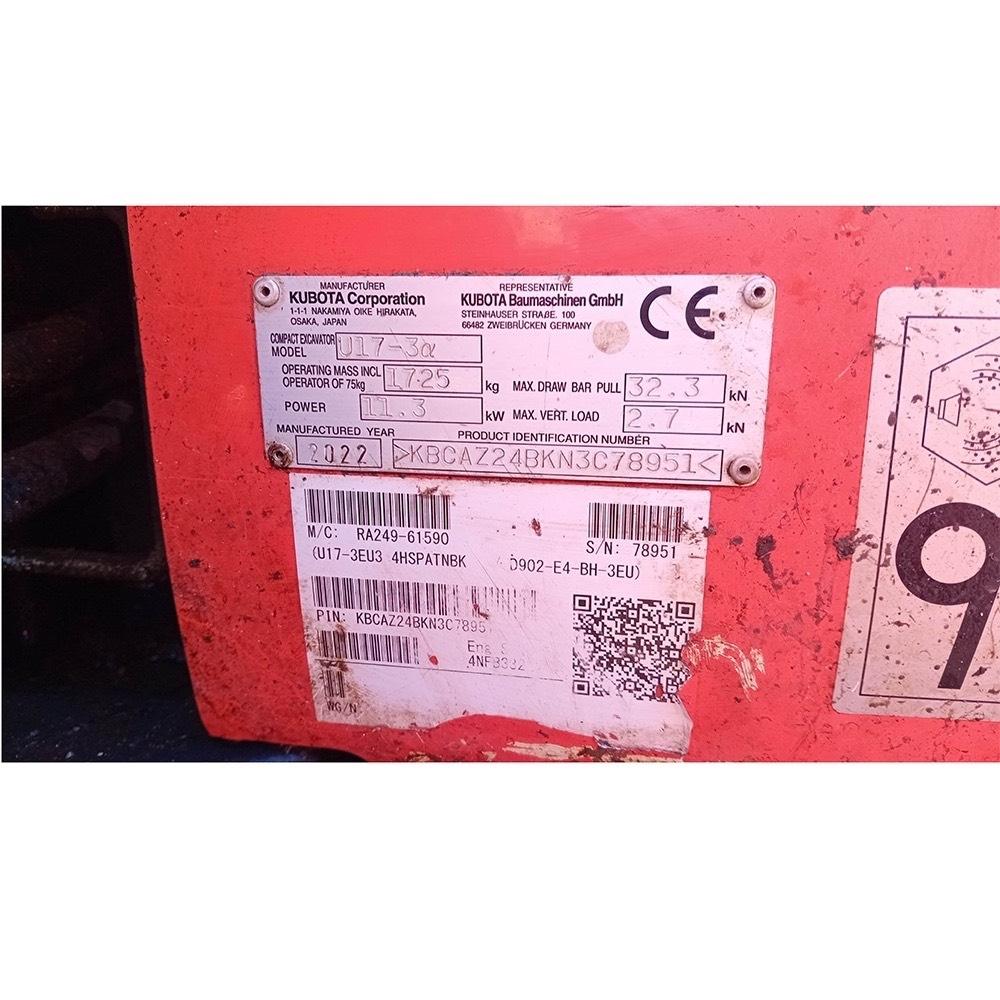 Kubota U17-3a Mini Excavators <7t (Mini Diggers)