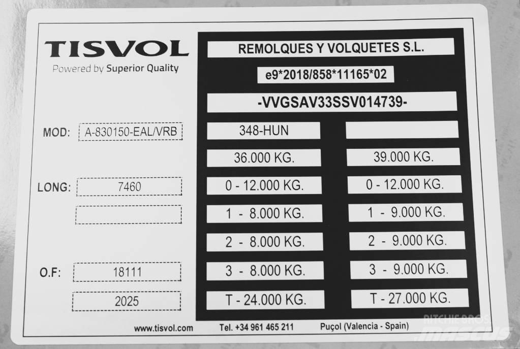  Tisvol 26,8m3 EVR Dump Trailers