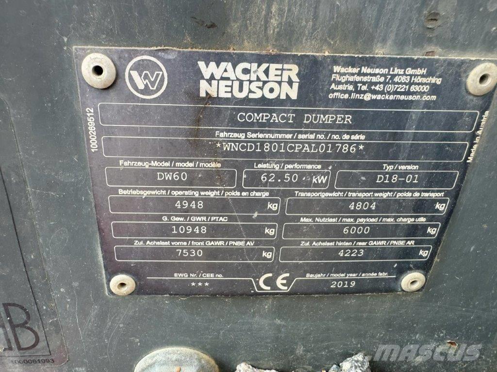 Wacker Neuson DW 60 Site Dumpers