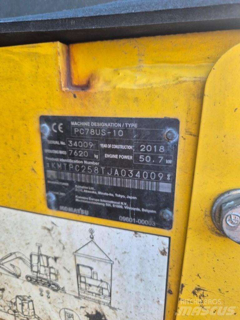 Komatsu Pc 78us-10 Mini excavators  7t - 12t