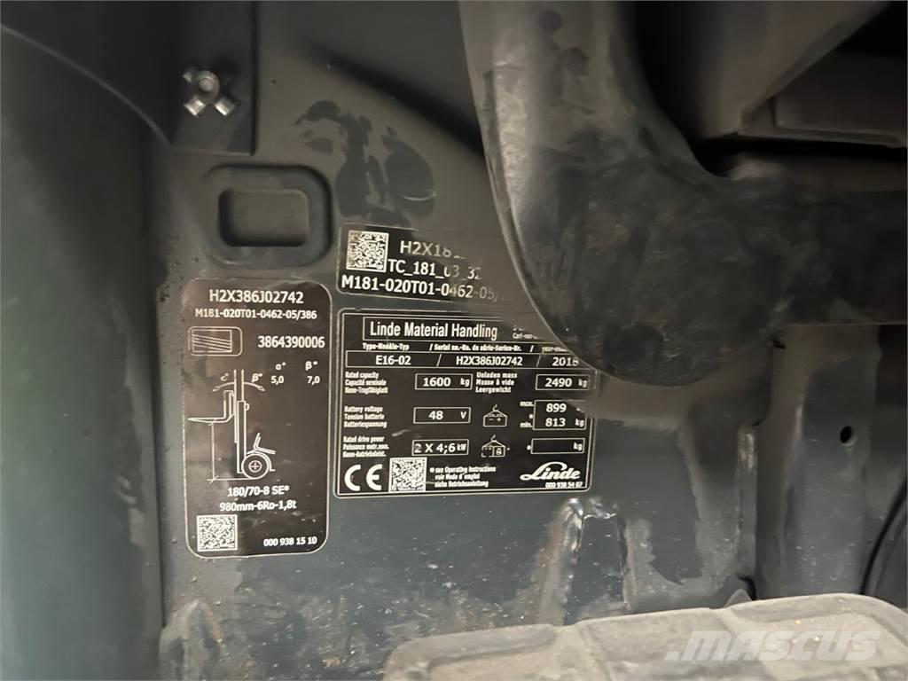Linde E16-02 Electric Forklifts