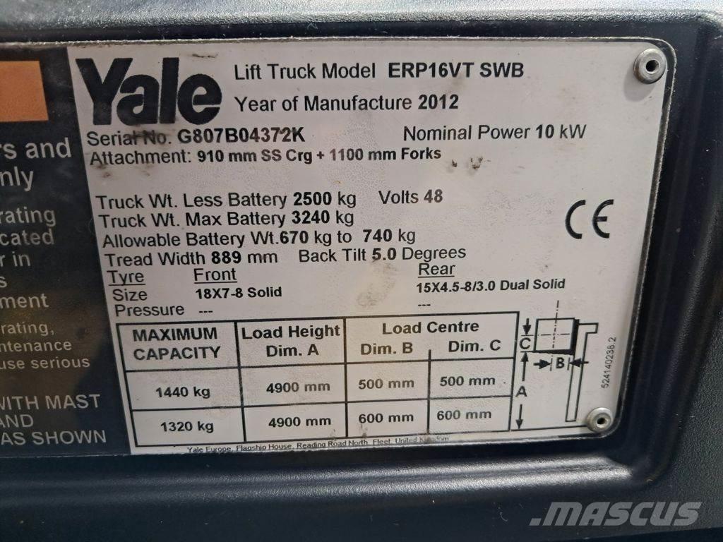 Yale ERP16VT SWB Electric Forklifts