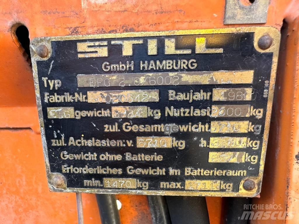 Still EFG 2.0/6002 Electric Forklifts
