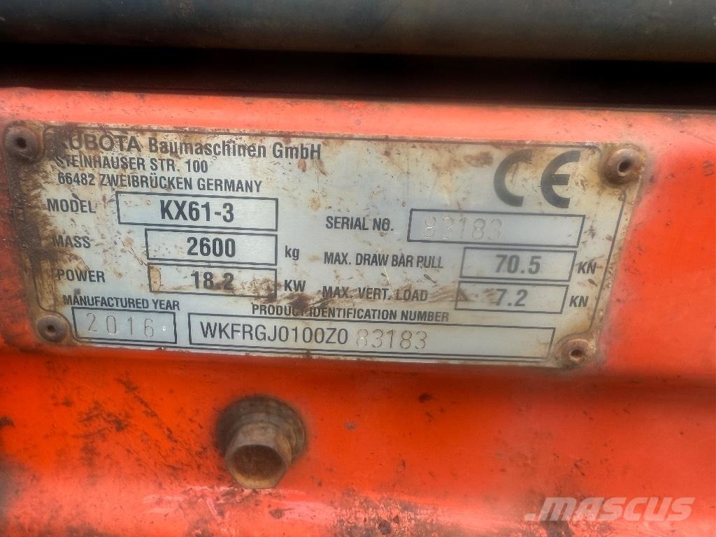 Kubota KX 61-3 Mini Excavators <7t (Mini Diggers)