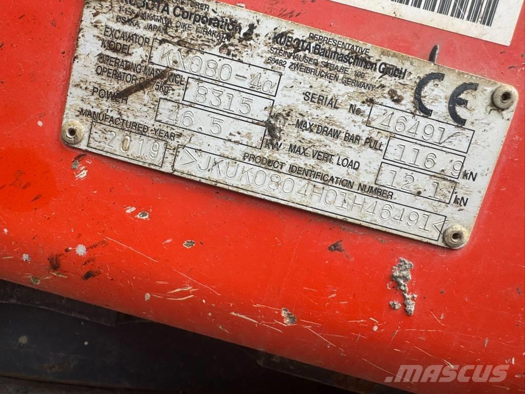 Kubota KX 080-4 Mini excavators  7t - 12t