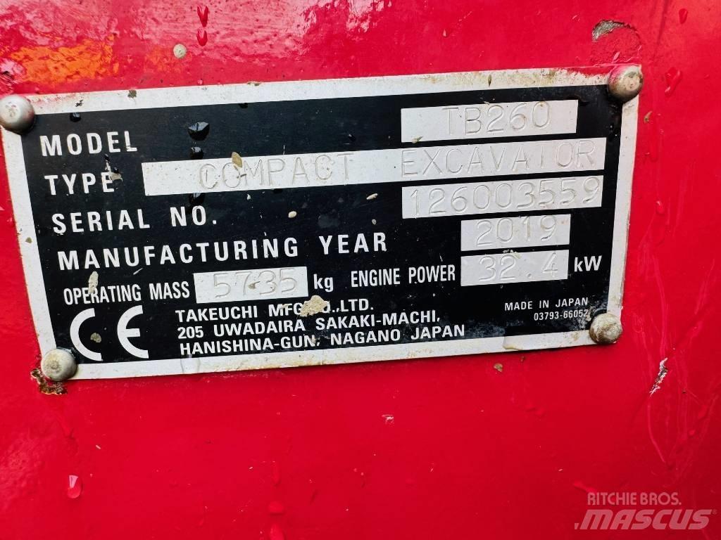 Takeuchi TB 260 Mini Excavators <7t (Mini Diggers)