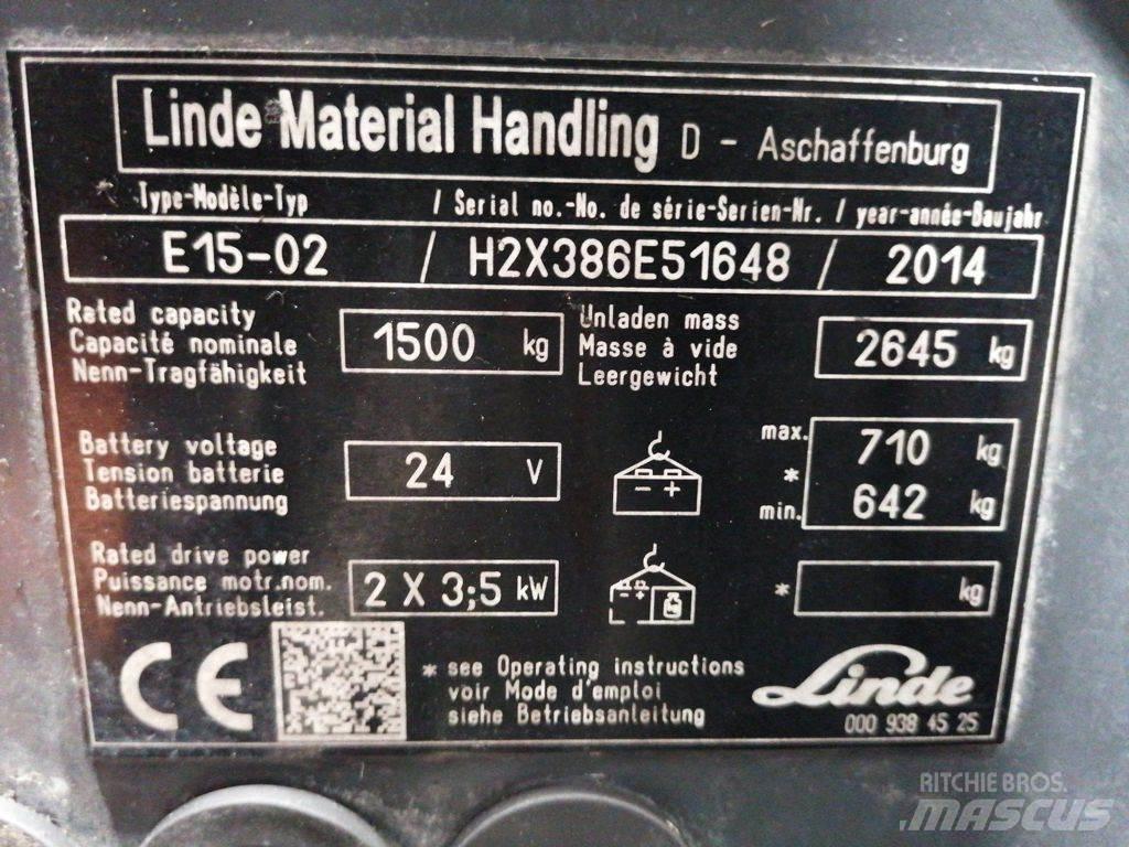 Linde E15-02 Electric Forklifts