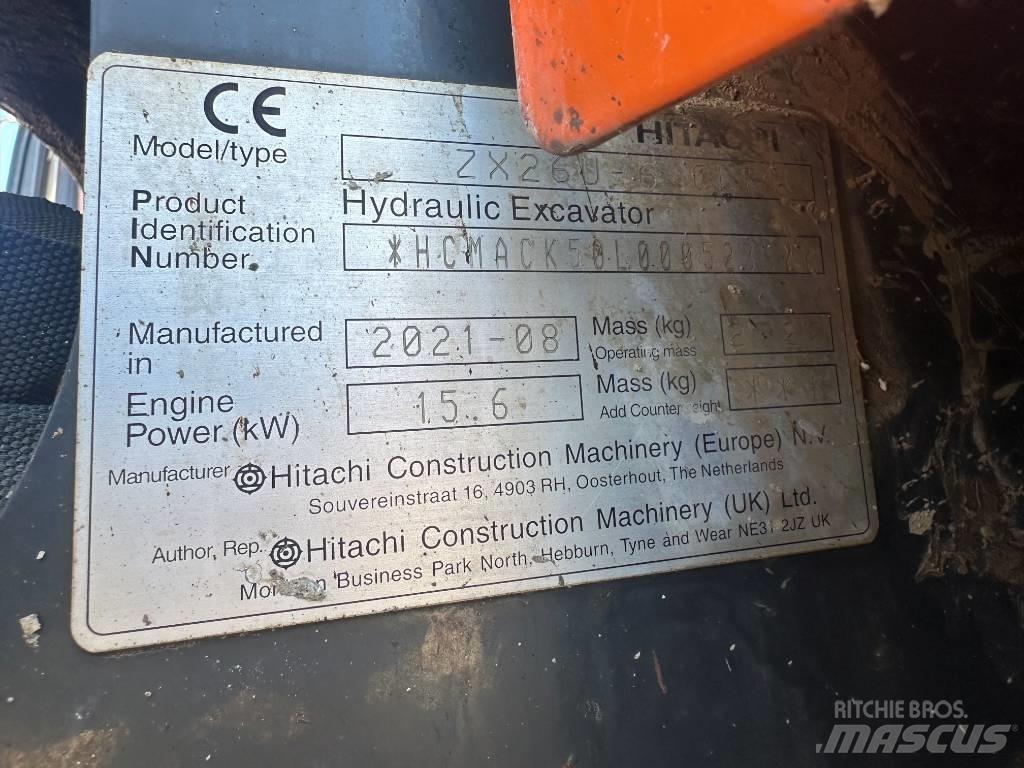 Hitachi ZX 26 U-6 Mini Excavators <7t (Mini Diggers)