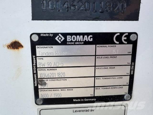 Bomag BW90 AD-5, Vält Twin drum rollers