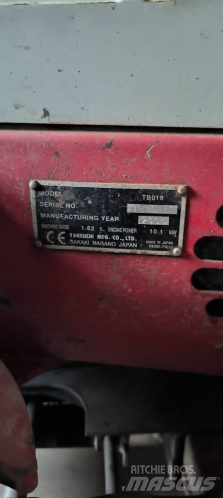 Takeuchi TB016 Mini Excavators <7t (Mini Diggers)