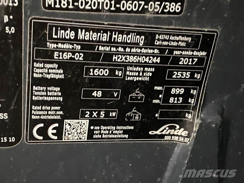 Linde E16P-02 Electric Forklifts