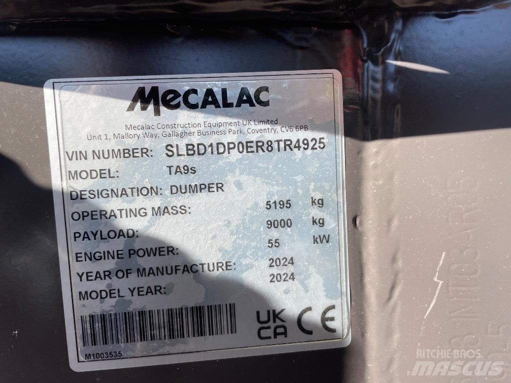 Mecalac TA 9 S Articulated Dump Trucks (ADTs)