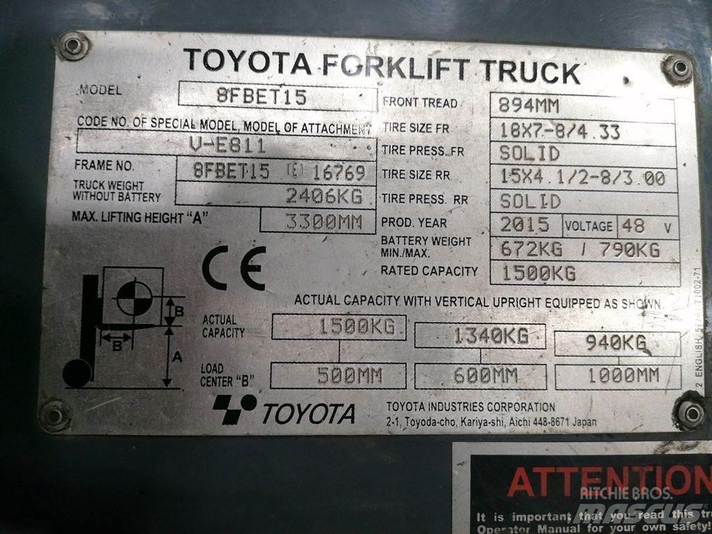 Toyota 8FBET15 Electric Forklifts