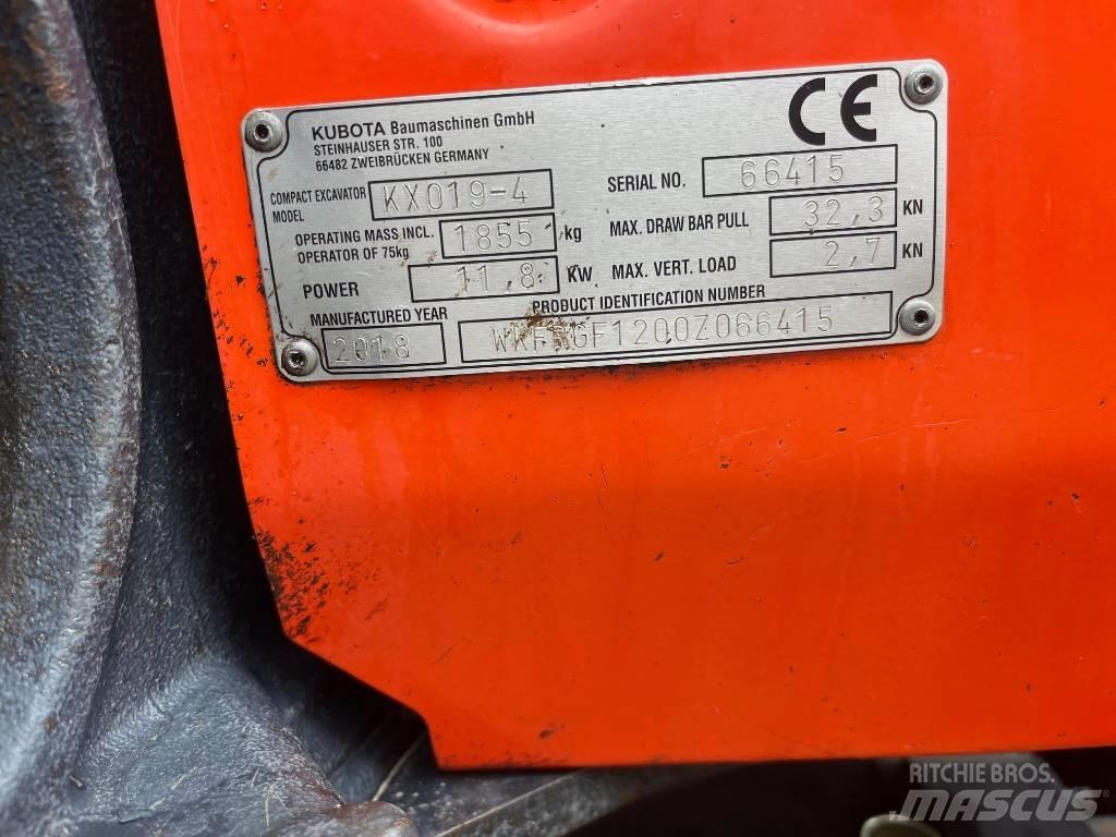 Kubota KX019-4 Mini Excavators <7t (Mini Diggers)