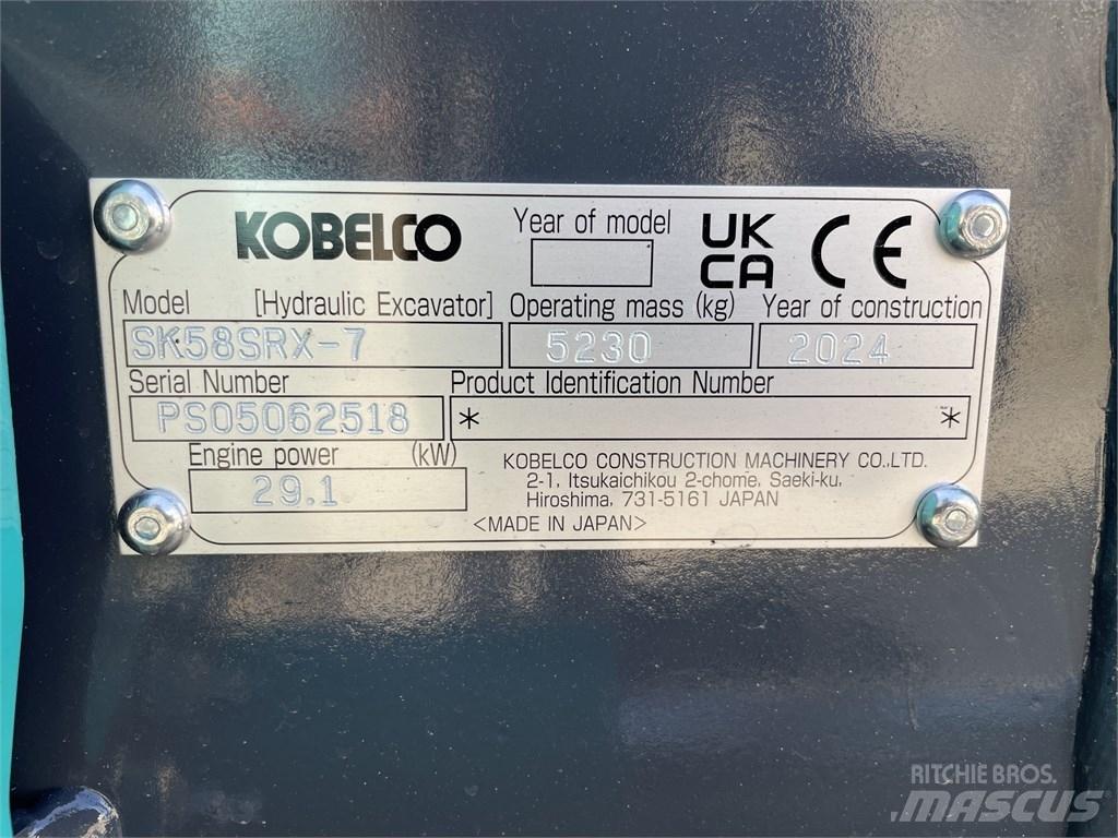 Kobelco SK 58 SRX-7 Mini Excavators <7t (Mini Diggers)