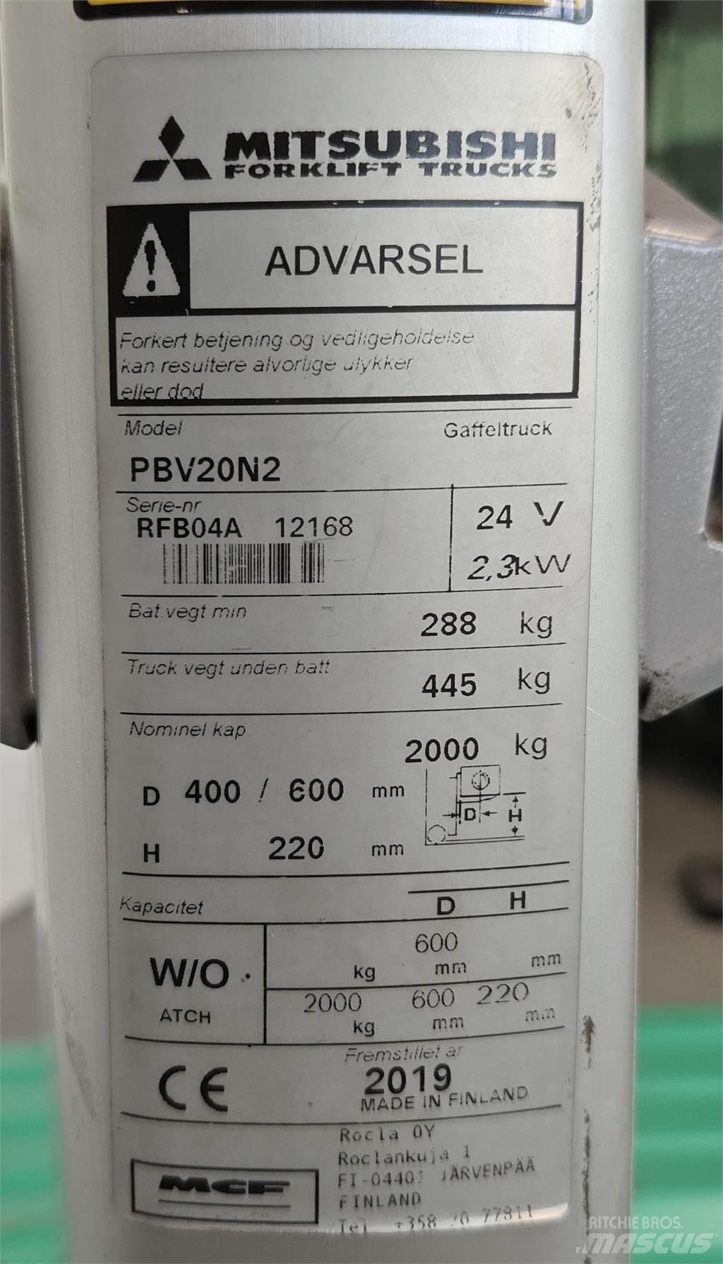 Mitsubishi PBV20N2 Misc Forklifts