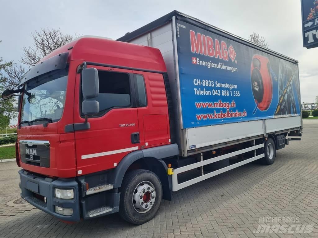 MAN 15.290 / 7.7m / LIFT Curtain Side Trucks