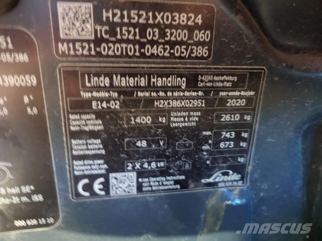 Linde E14/386 Electric Forklifts