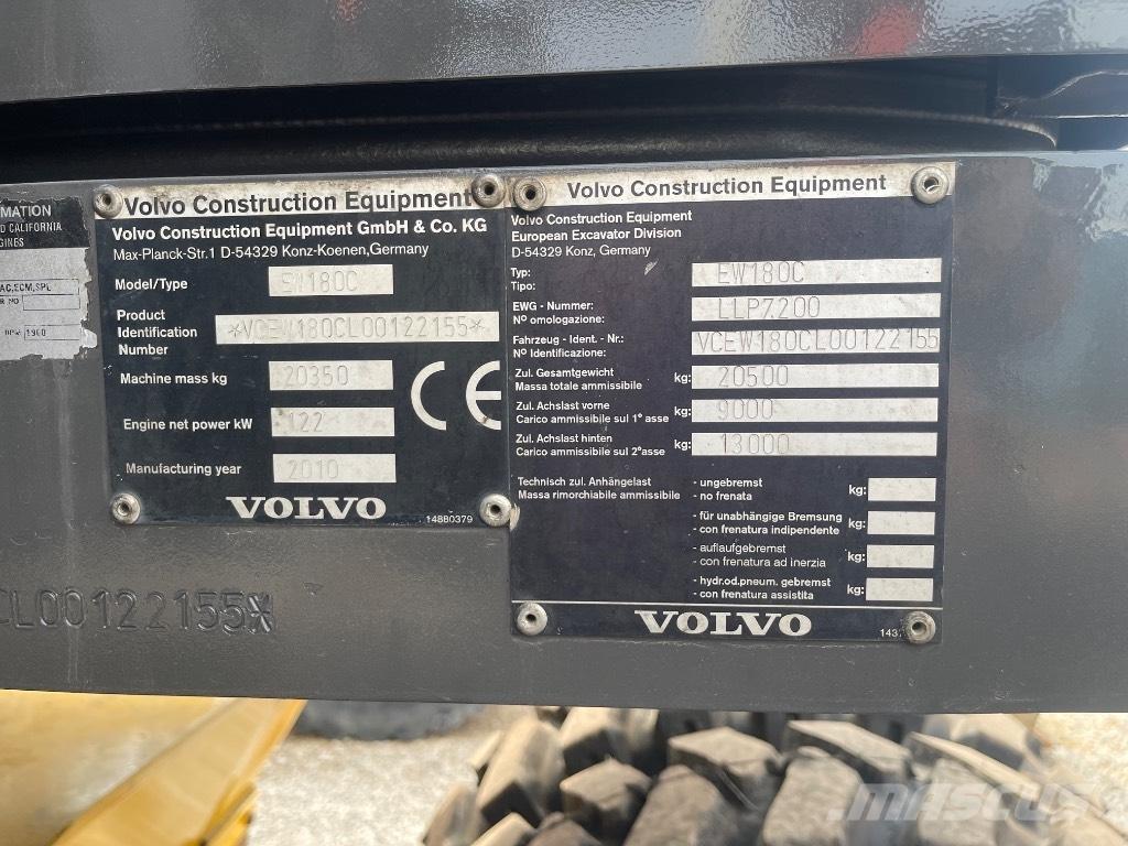 Volvo EW 180 C Wheeled Excavators