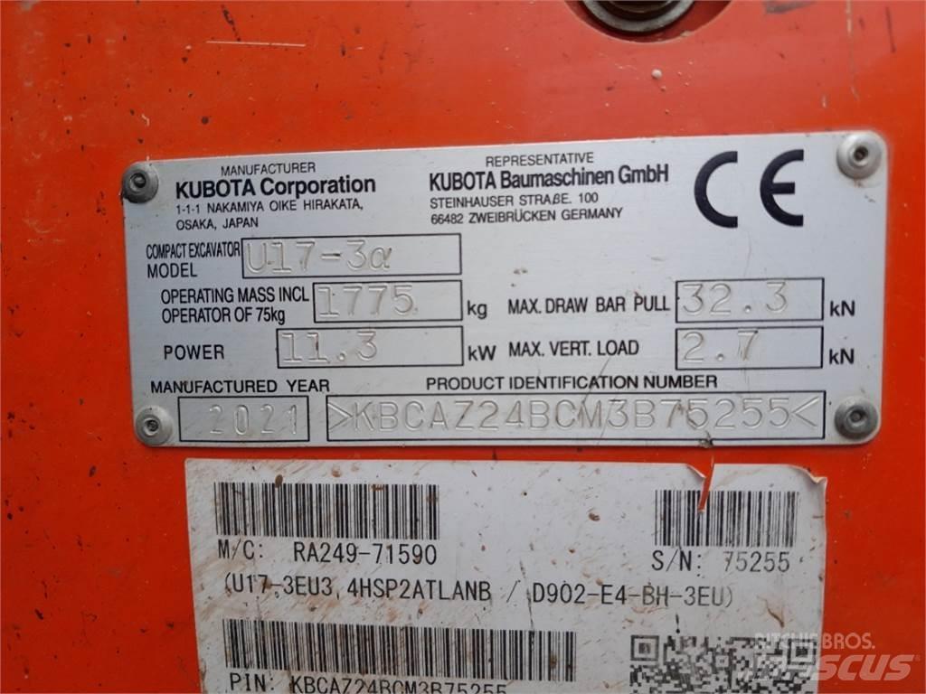 Kubota U17-3 Mini Excavators <7t (Mini Diggers)