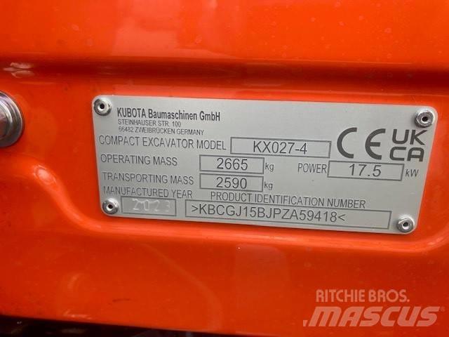 Kubota KX027-4 Mini Excavators <7t (Mini Diggers)