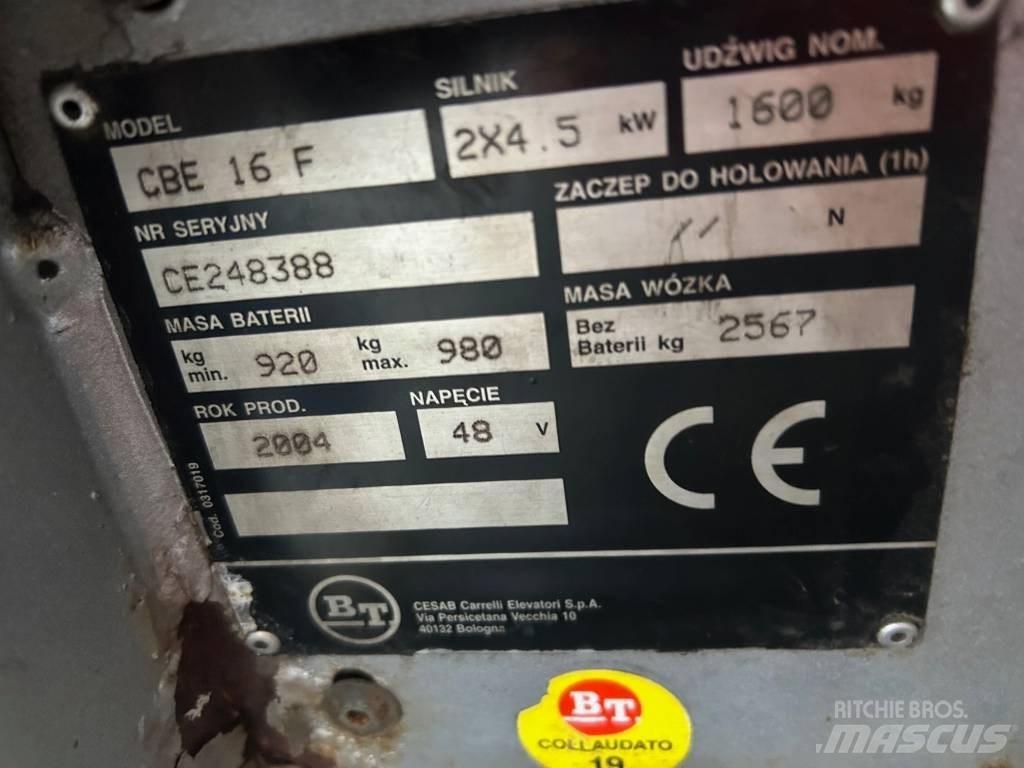 BT CBE 16 F Electric Forklifts