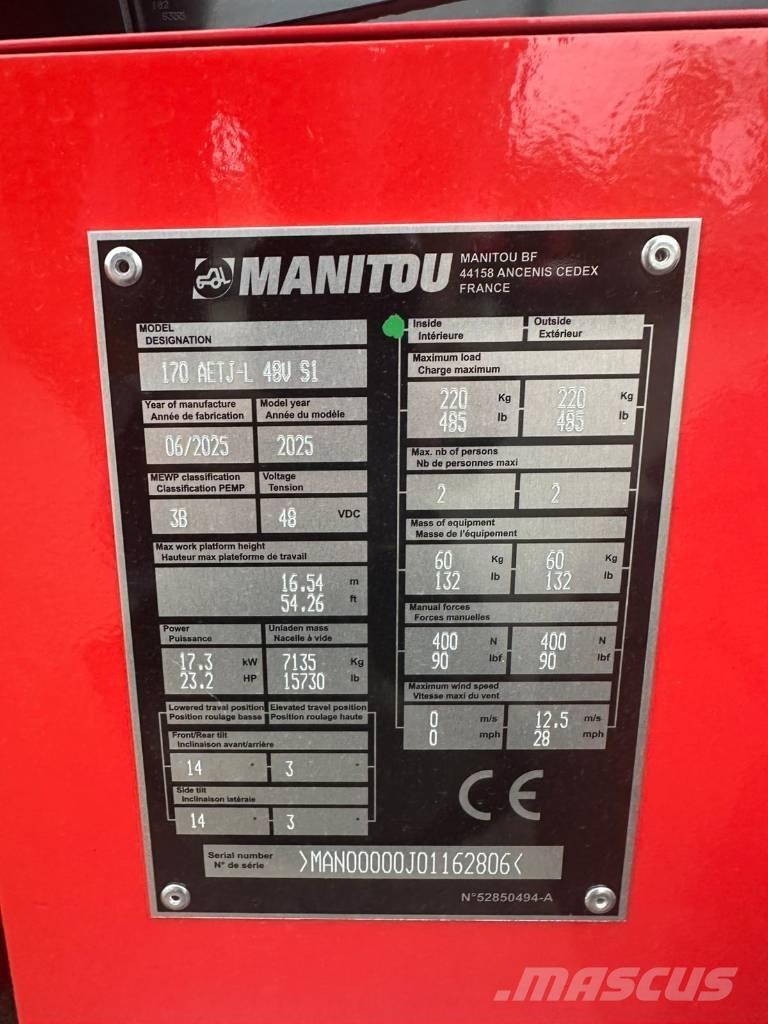 Manitou 170 AETJ Articulated boom lifts