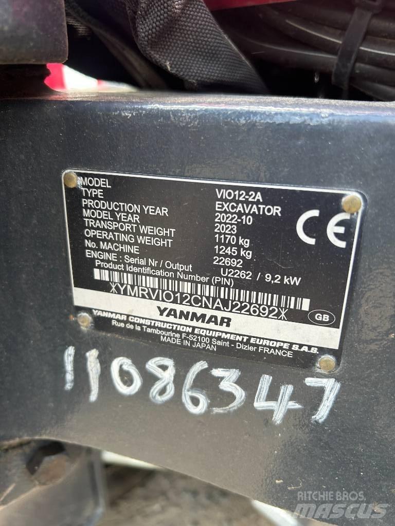 Yanmar VIO12-2A Mini Excavators <7t (Mini Diggers)
