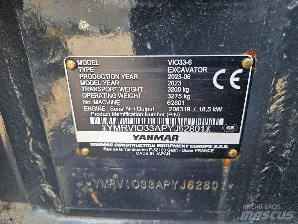 Yanmar Vio 33 Mini Excavators <7t (Mini Diggers)