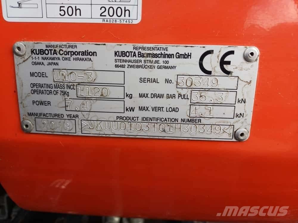 Kubota U 10-3 Mini Excavators <7t (Mini Diggers)