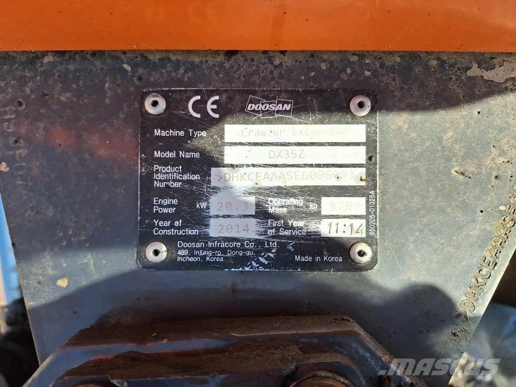 Doosan DX35Z Mini Excavators <7t (Mini Diggers)