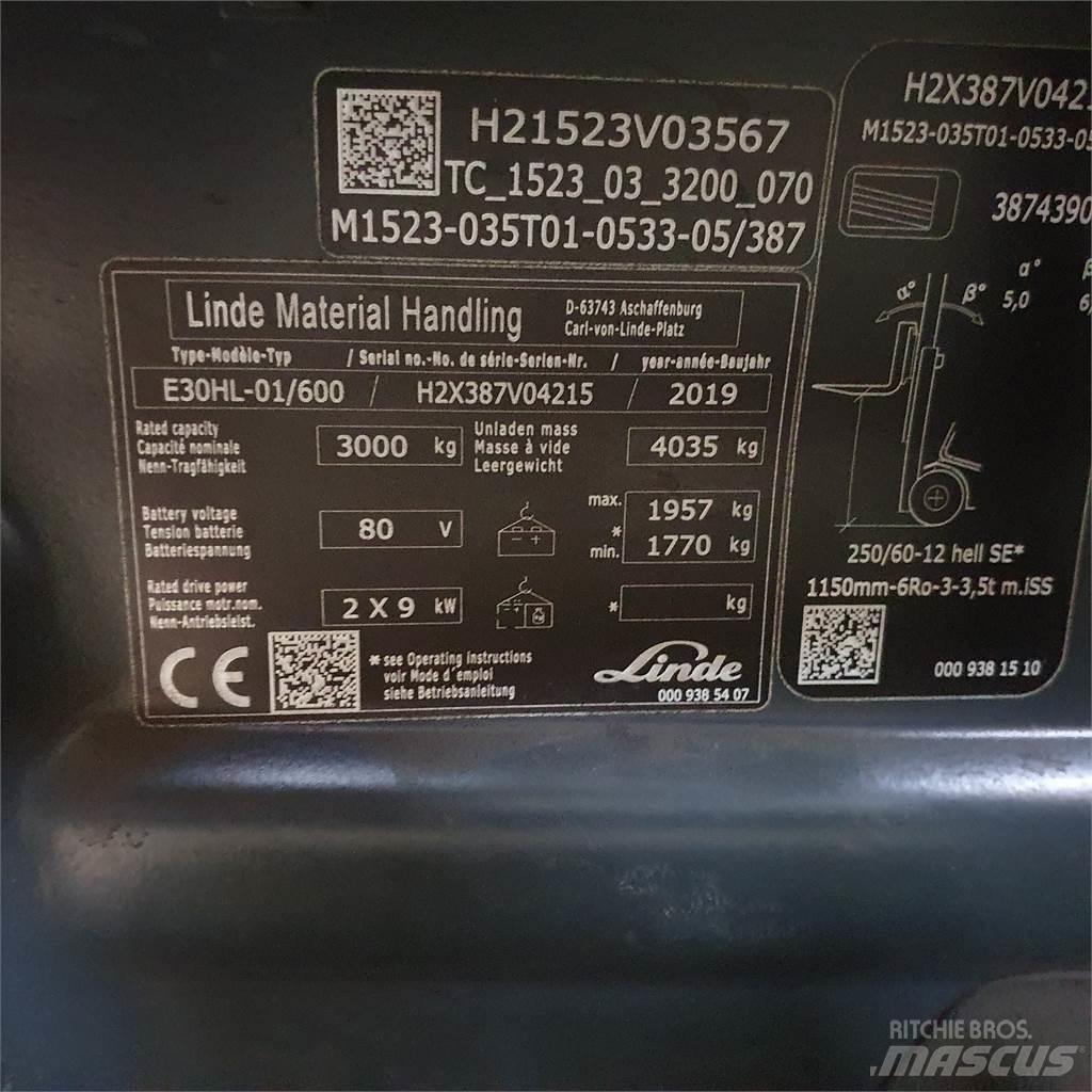 Linde E30/600HL Electric Forklifts