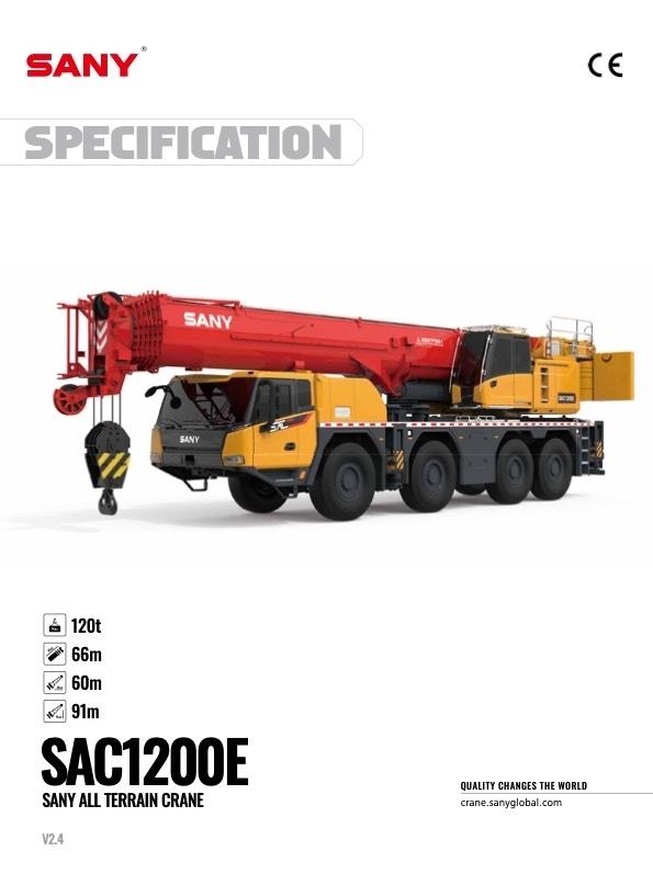 Sany SAC1200E Mobile and all terrain cranes